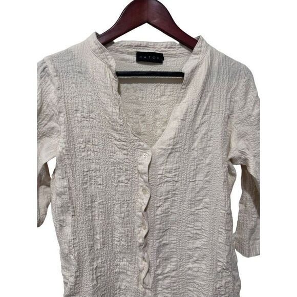 Hatch The Taylor Crinkled Cotton-Blend Maternity Jumpsuit One Piece Cream XS - Picture 5 of 12